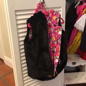 Black Minnie Mouse vest jacket with hoodie